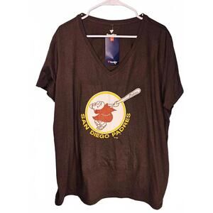 Fanatics Women's San Diego Padres V-Neck T-Shirt NWT Size 3XL